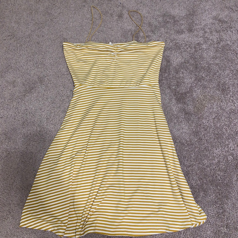 White & yellow striped dress